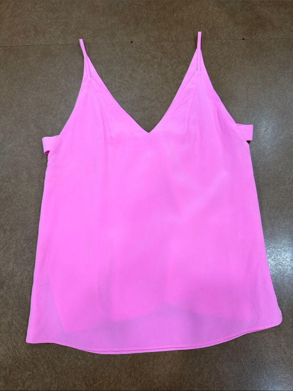 Amanda Uprichard 100% Silk Women M V-Neck Pink Spaghetti Cut Out Strap Tank Top